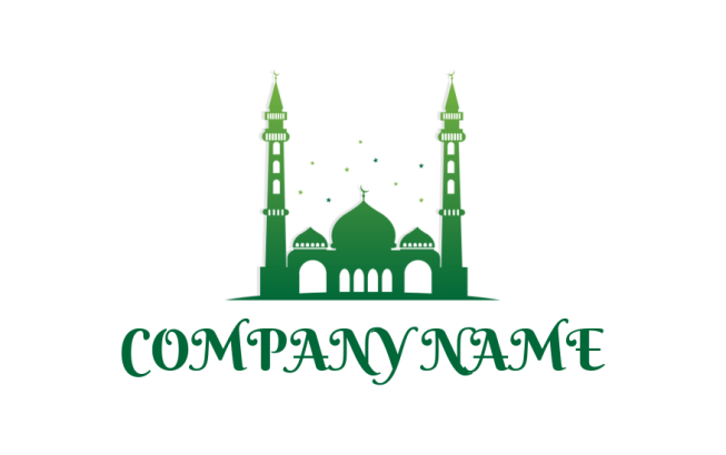 religion logo icon mosque with stars - logodesign.net