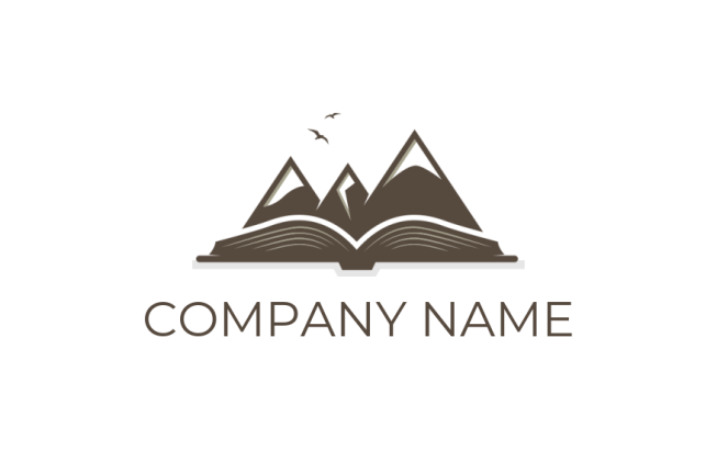 make a publishing logo mountains over book - logodesign.net