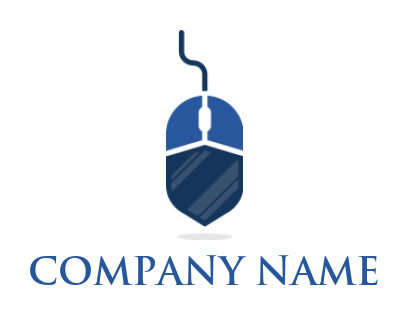 IT logo icon mouse in shield shape