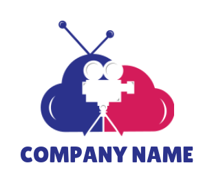 movie camera in front of cloud with an antenna