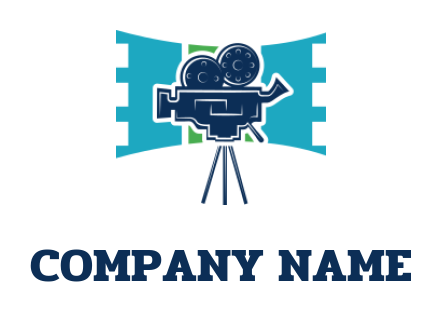 create a media logo movie camera on tripod - logodesign.net