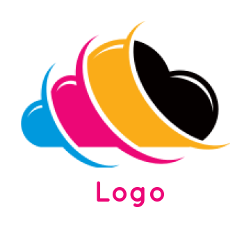 generate a printing logo of multi color cloud