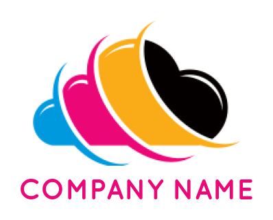 generate a printing logo of multi color cloud