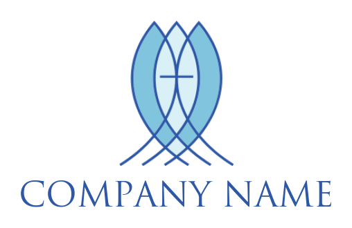 spirituality logo template multiple ichthus symbol with cross - logodesign.net
