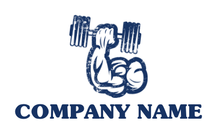 muscular arm with dumbbell 