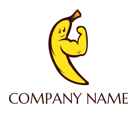 muscular banana with stroke logo icon