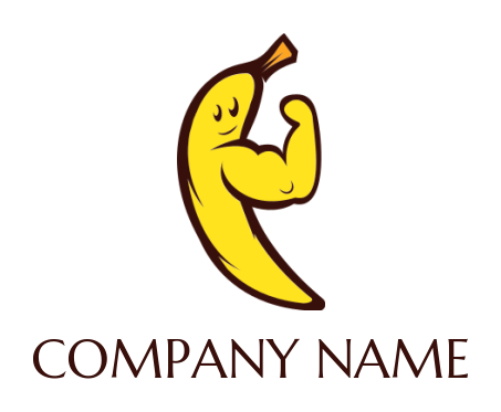 fitness logo image muscular banana mascot