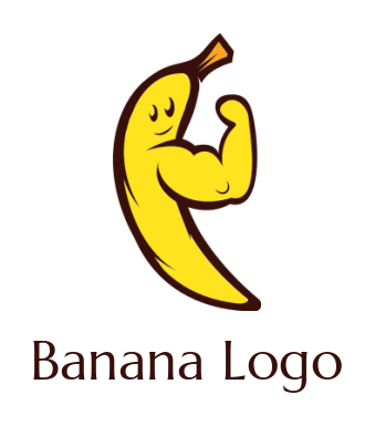 fitness logo image muscular banana mascot