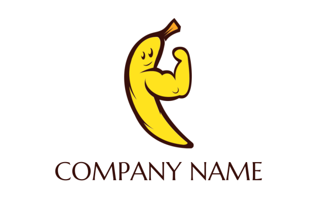 muscular banana with stroke logo icon