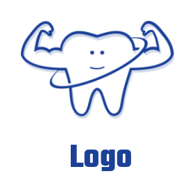 design a medical logo muscular teeth with swoosh