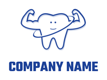 design a medical logo muscular teeth with swoosh