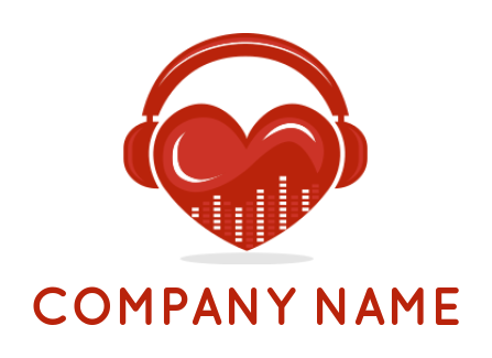 make a music logo music beats in heart and headphone - logodesign.net