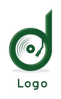 Music disk inside letter d