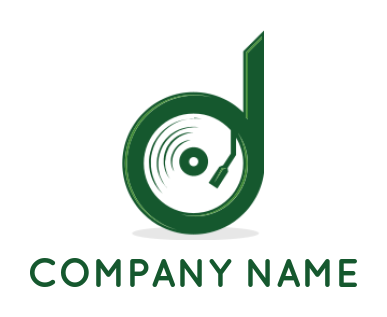 Music disk inside letter d