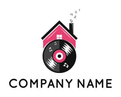 create a music logo music house with disk - logodesign.net