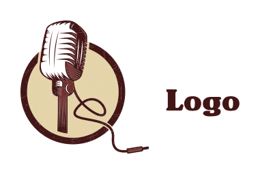 create a music logo music microphone in circle 