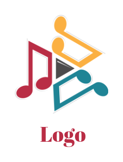 generate a music logo music note and play button