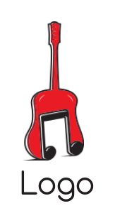 make a music logo music note in acoustic guitar