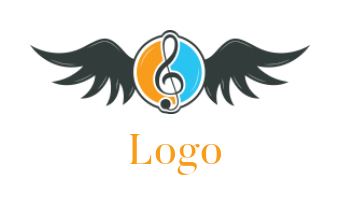 music note in circle with wings template