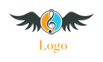 create a music logo music note in circle wings