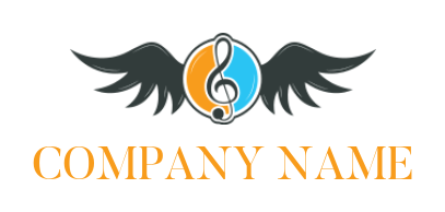 create a music logo music note in circle with wings - logodesign.net