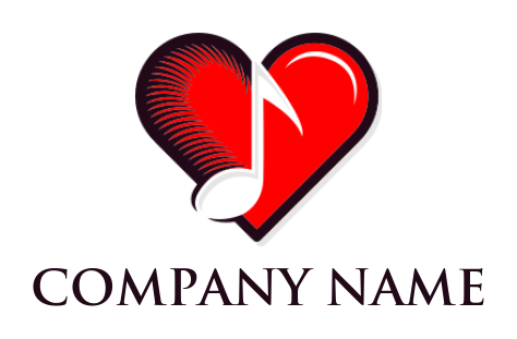 music logo icon music note in heart - logodesign.net
