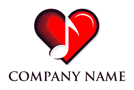 music logo icon music note in heart - logodesign.net