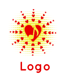 make a music logo music note in heart shape - logodesign.net