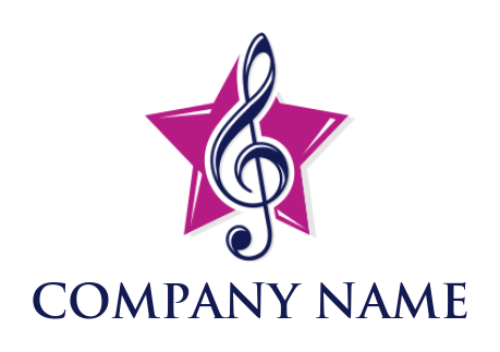 Unique logo of music note in star 