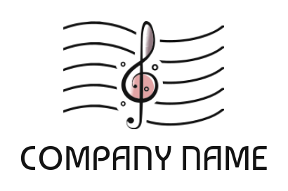 Music logo music note on sheet