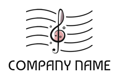 music note on a sheet logo maker