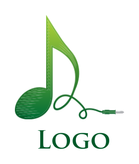 generate a music logo of music note with cable