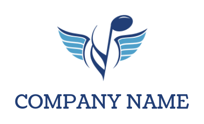 Music logo music note with wings