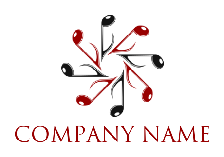 make a music logo musical notes in rotation - logodesign.net