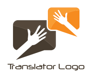 communication logo of hands with speech bubble