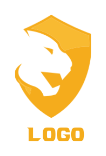 animal logo of negative space tiger in shield