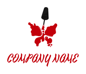 Beauty logo nail paint butterfly