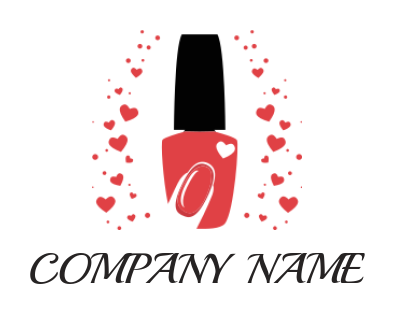 beauty logo nail polish bottle with hearts