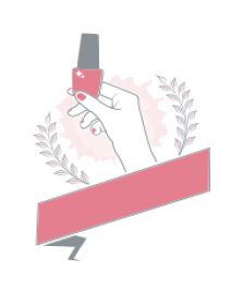 beauty logo hand holding nail polish