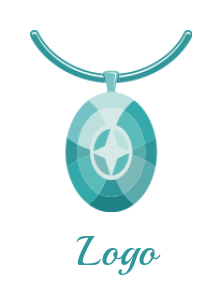 design a jewelry logo necklace with gem pendant