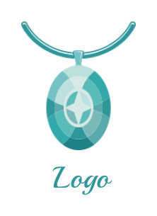 necklace with gem pendant Logo Template by