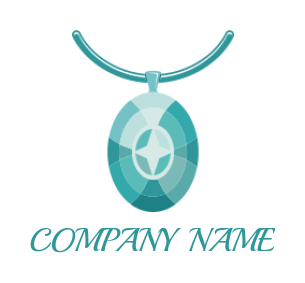 design a jewelry logo necklace with gem pendant
