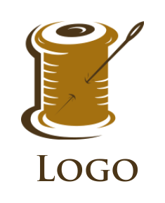 apparel logo image needle in sewing thread spool