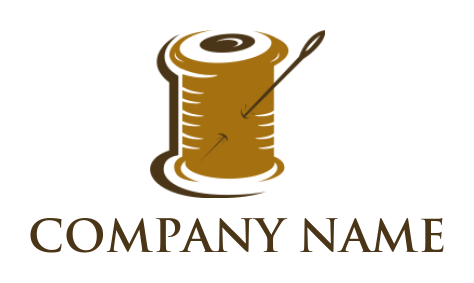 apparel logo image needle in sewing thread spool