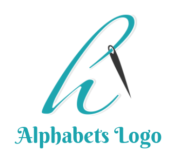 Letter H logo icon with needle