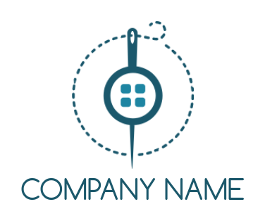 apparel logo icon needle thread around button - logodesign.net