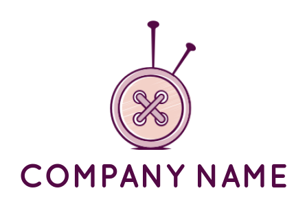 make a fashion logo needles merged with button