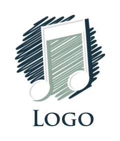 make a music logo music note with scribble lines