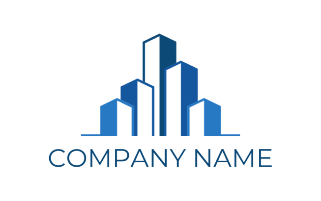 negative space abstract buildings logo