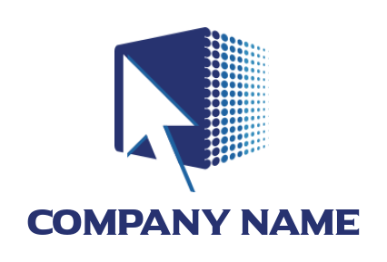 advertising logo negative space arrow merged with half tone box